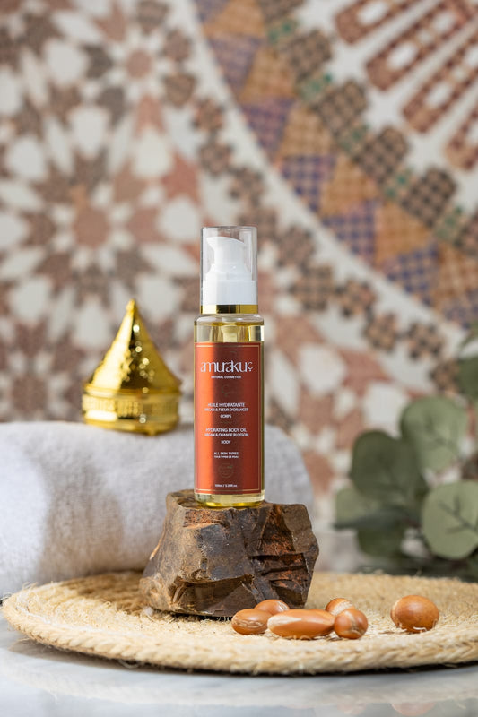 Huile hydratante pour le corps à l'huile d'argan et la fleur d'oranger